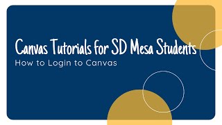 Canvas Tutorials for Students: How to Login to Canvas