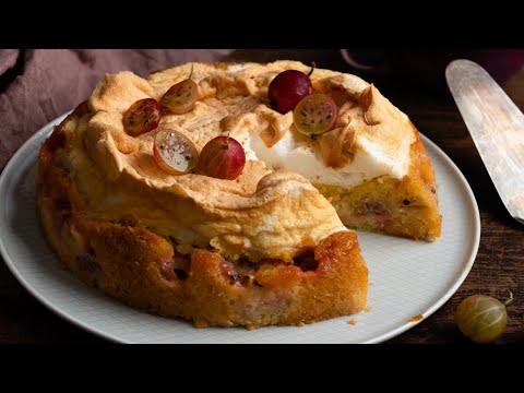 Omas frischer Stachelbeerkuchen mit Baiser