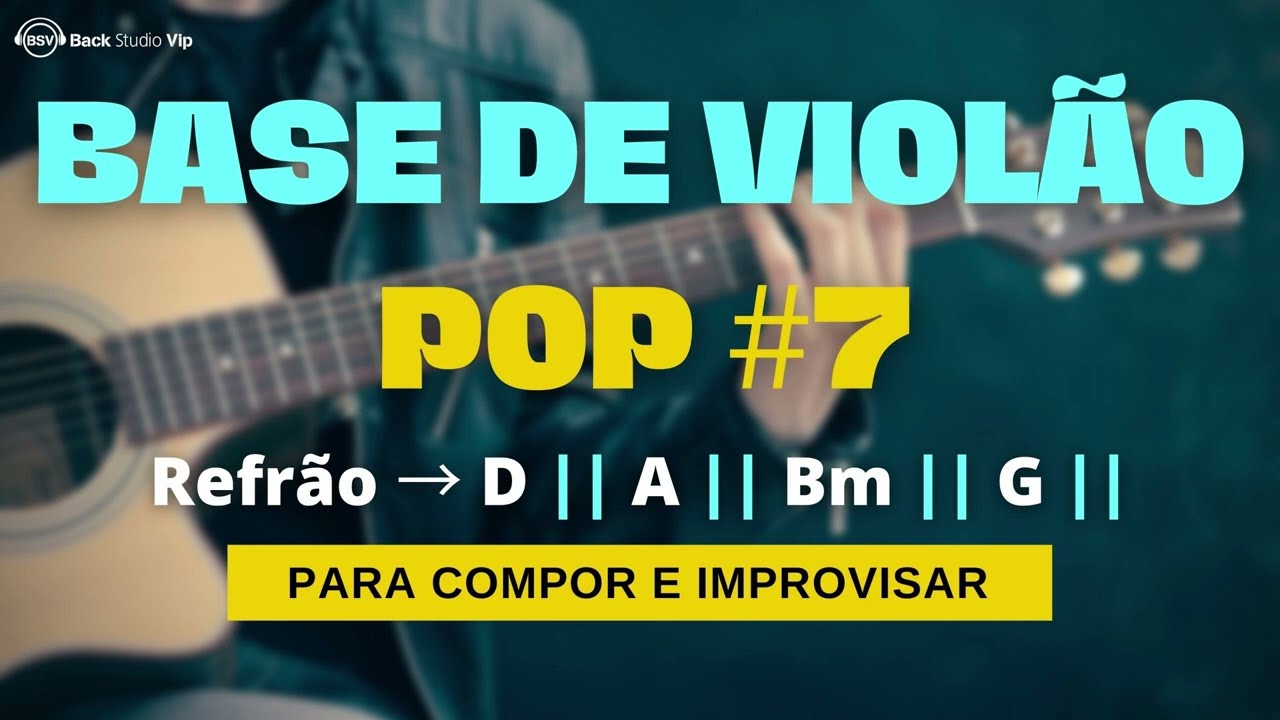 Pop #7 - Base de Violão Para Compor e/ou Improvisar - BPM 75 - TOM D