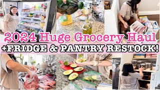 HUGE GROCERY HAUL 2024 + FRIDGE RESTOCK & PANTRY ORGANIZATION | SELLE DESHIRO | CLEAN AND ORGANIZE