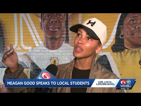 Actress Meagan Good speaks to New Orleans students