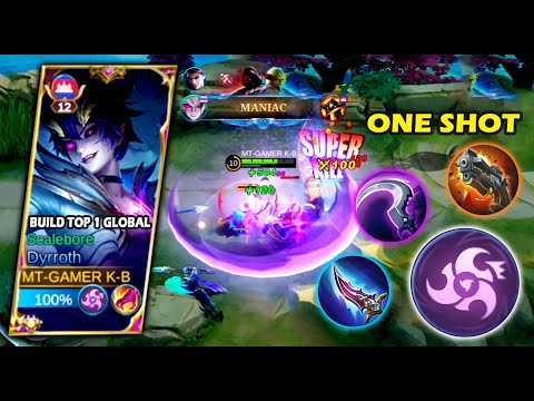 17 Kills + MANAIC + No death - Build One Shot - Build Top 1 Global Dyrroth - Mobile Legends