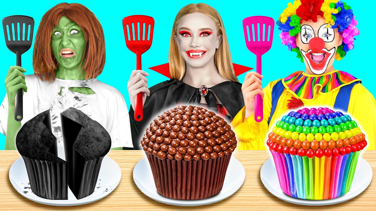 Vampiro vs Palhaço vs Zumbi No Desafio De Culinária | Desafios Engraçados por BaRaDa Challenge