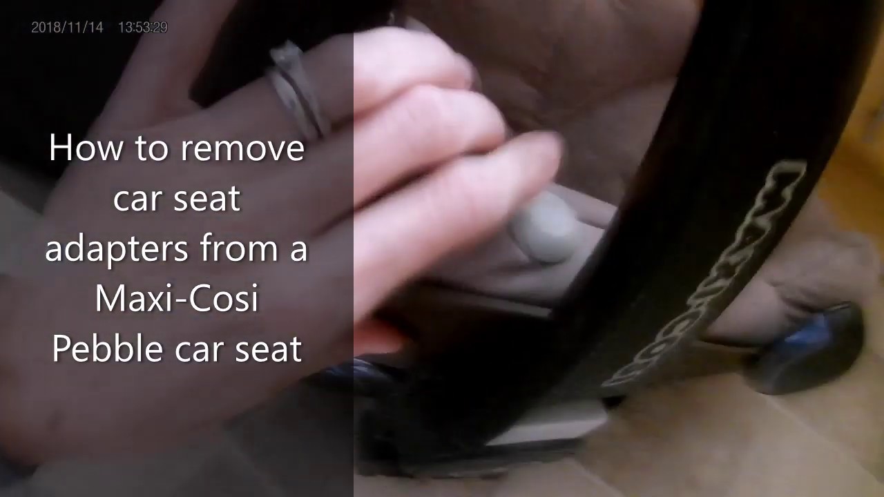 Watch video How to remove car seat adapters from Maxi Cosi Pebble car seat - ours got stuck! Now How to remove car seat adapters from Maxi Cosi Pebble car seat - ours got stuck!