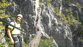 The Adventure Travel Gal:  Crossing the Via Ferrata bridge in West Virginia