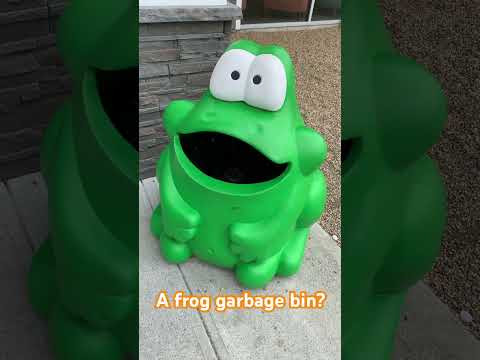 That’s a cool garbage bin! Feed the Hungry Trash-Eating Frog! #roadtrip #garbage