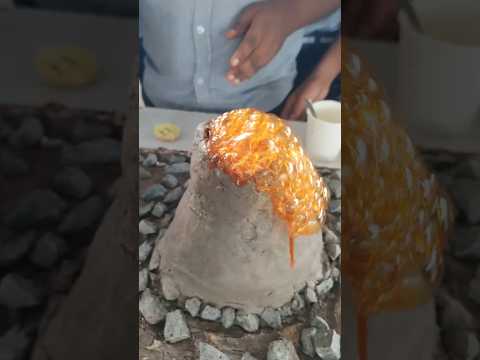 Volcano Eruption 🌋 Model #teluguexperiments #scienceexperiment