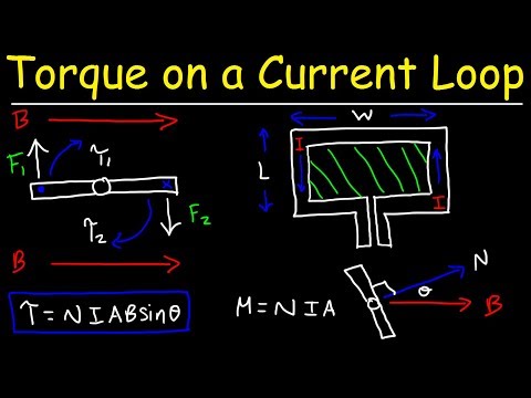 Torque on a Current Loop In a Magnetic Field & Magnetic Dipole Moment - Physics Video