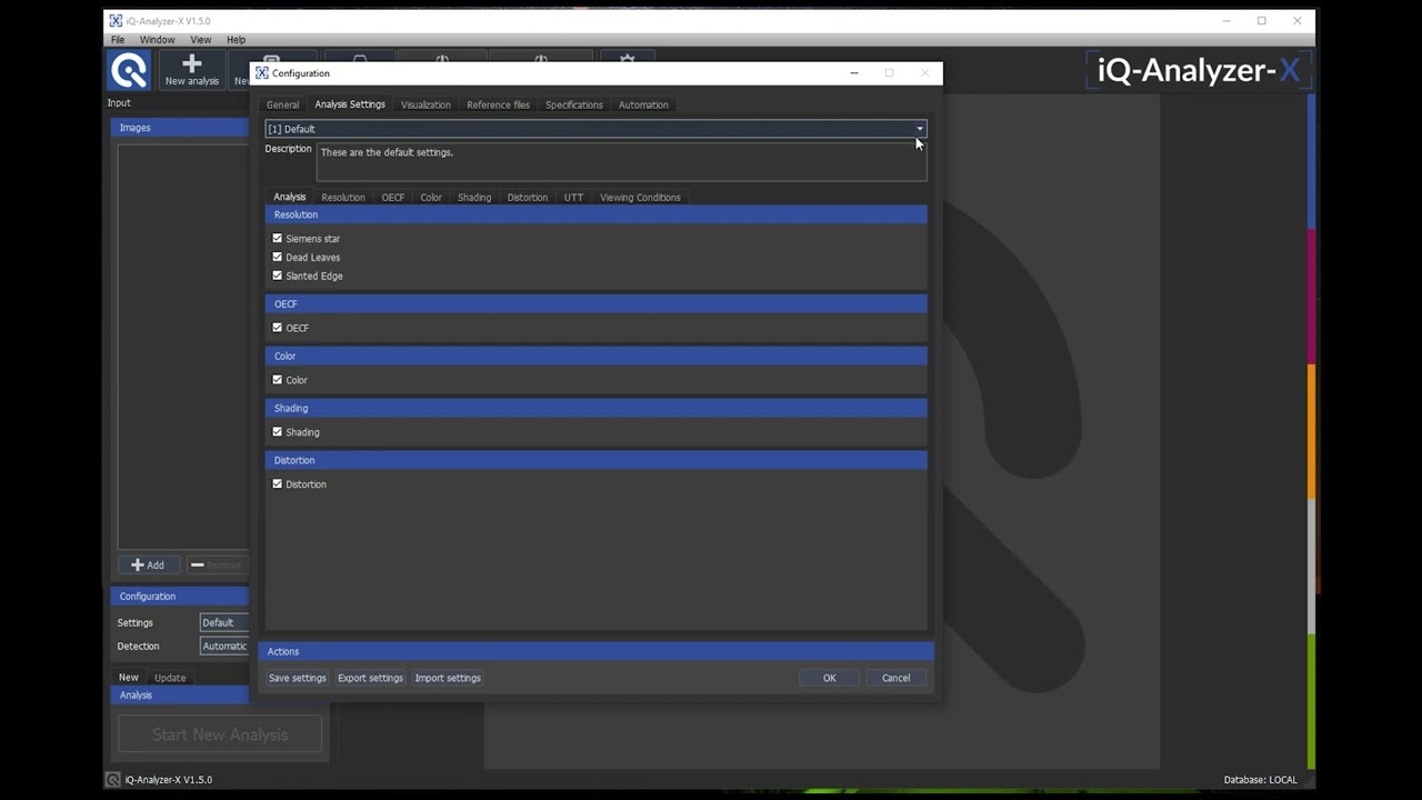 iQ-Analyzer-X - Configure settings