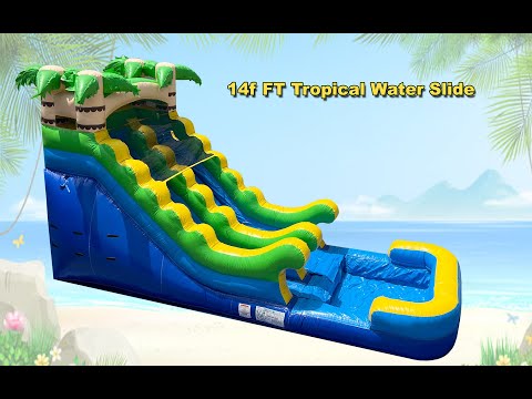 USA Bouncers 14 FT Tropical Water Slide