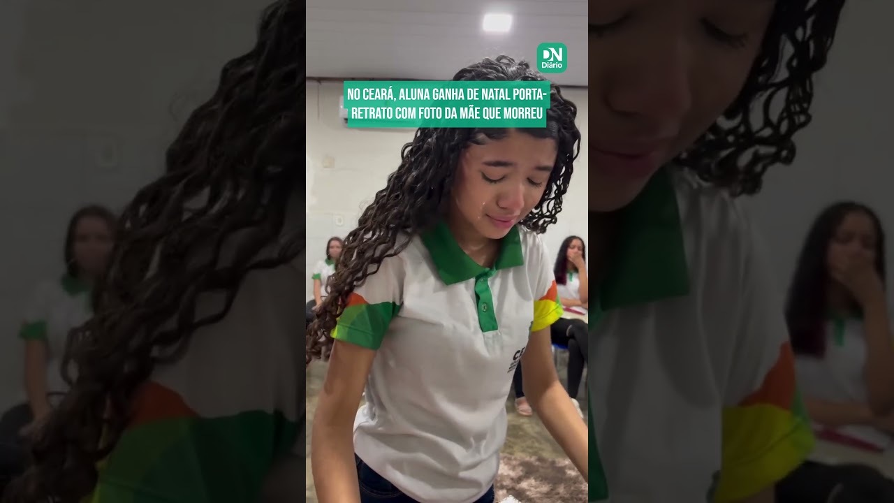 Imagem da notícia: Vídeo: aluna de escola no CE pede, em cartinha de Natal, porta-retrato com foto da mãe que morreu 