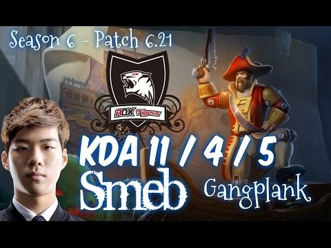 ROX Smeb GANGPLANK vs SHEN Top - Patch 6.21 KR Ranked
