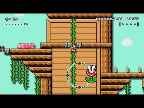 3-1 Venus Vine Climb! by Kid - Super Mario Maker - No Commentary 1bm