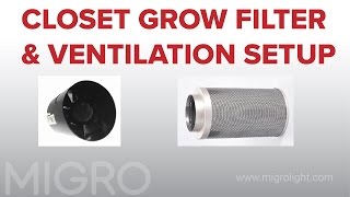 Closet grow ventilation and filter setup