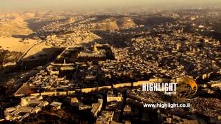 preview picture of video 'AJ023n - Israel Stock Footage: Aerial footage: Jerusalem Temple Mount & Old city from north'