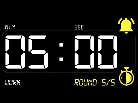⏰ INTERVAL [5x1] Timer 5 Minutes WORK / 1 Minute REST ((BEEP)) 🔔 - Countdown with Alarm