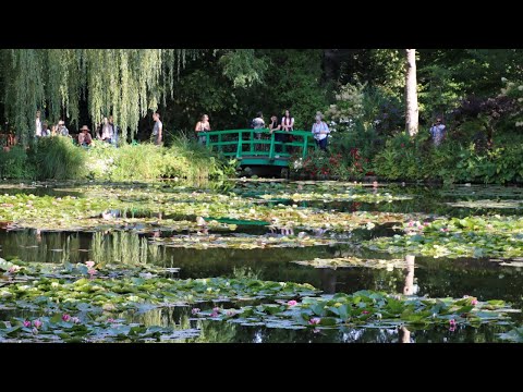 Claude Monet’s Water Garden filled with water lilies at Giverny in Normandy, France