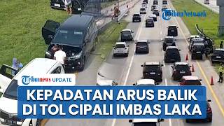 Potret Kepadatan Arus Balik Mudik di Tol Cipali KM 188 Imbas Laka Beruntun, Innova-Avanza Ringsek