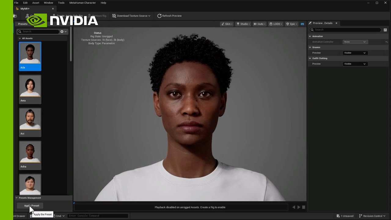 NVIDIA Audio2Face Tutorial - Facial Animation from Audio