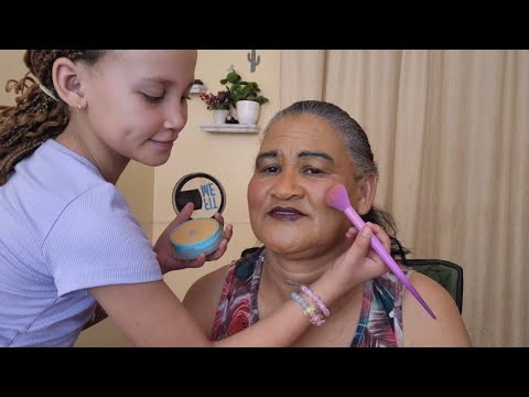 ASMR Granny Glam Makeover 💄 Skylar Does Soft Makeup on 👵 Grandma 