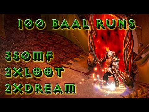 VERY LUCKY 100 Baal Runs / Barbarien 350 MF 2xLOOT 2xDREAM / Diablo 2 Resurrected - D2R B.net