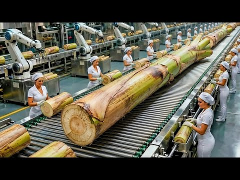 Inside a Modern Banana Stem Processing Factory – From Raw to Finished