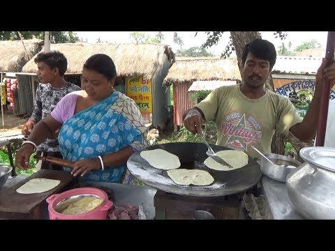 Indian Village Husband Wife Selling Paratha @ 5 rs Only | Street Food Saktigarh , West Bengal