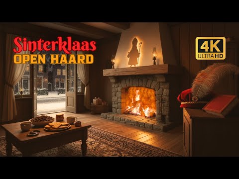 Sinterklaas Open Haard 4K 🔥 | Gezellige Sinterklaas Sfeer (2 UUR)