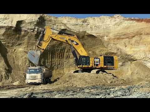 Caterpillar 6015B Excavator Loading Mercedes & MAN Trucks - Sotiriadis Mining Works