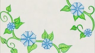 Flower drawing (Morning Glory) Time Lapse!
