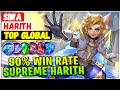 90% Win Rate Supreme Harith [ Top Rank Global ] SIWA - Mobile Legends Gameplay Emblem And Build.