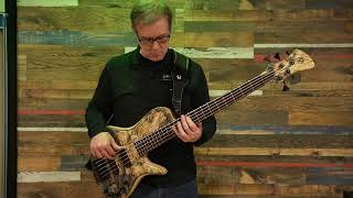 Video thumbnail for Adamovic Halo 5-string with Buckeye Burl top at John Fox Bass by John Fox Bass