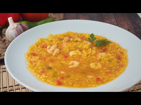 ARROZ CALDOSO CON GAMBAS ¡Plato familiar reconfortante!