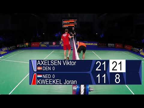 Match point - Denmark (Viktor Axelsen) vs Netherlands (Joran Kweekel) - EMTC 2019