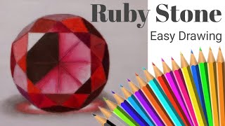 How To Draw A Gemstones || Drawing Ruby stone || Sketches & Diagrams Art ||