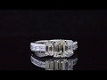 3 Stone Pave and Baguette Channel Set Engagement Ring