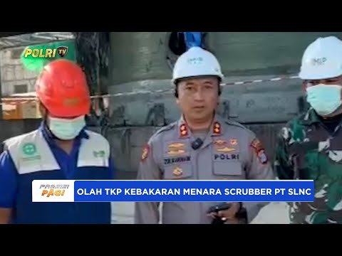 POLRES MOROWALI LAKUKAN OLAH TKP PASCAKEBAKARAN MENARA SCRUBBER PT SLNC