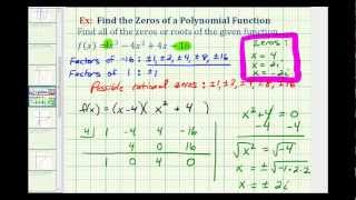 Find the Zeros of a Polynomial Function with Imaginary Zeros
