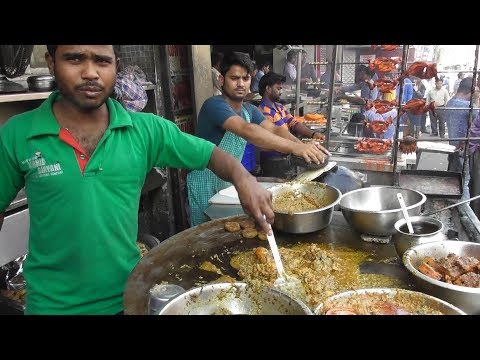 Indian People Enjoying Famous Lucknowi Biryani & Chicken Kebab - Street Food Lucknow India Video
