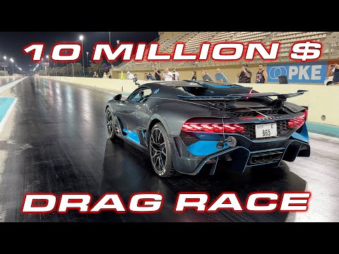 How fast is a 10 Million Dollar Car?  *1,500 HP Bugatti Divo vs Tesla Plaid 1/4 Mile Drag Race