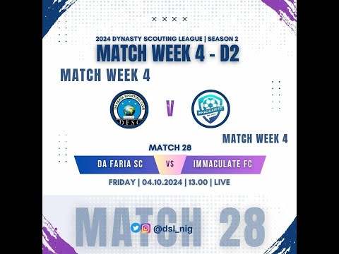 DA Faria SC VS Immaculate FC - Dynasty Scouting League