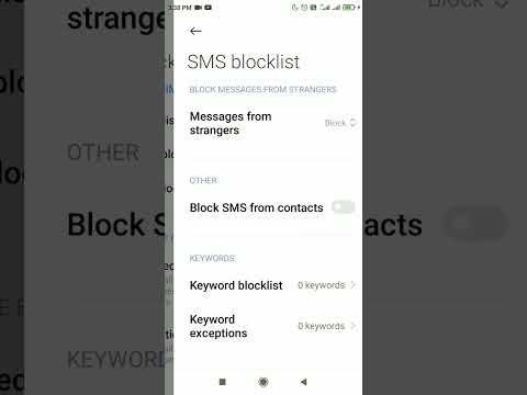 How to block SMS and messages from Contacts in Redmi 7A MIUI 12.5 version designed by Xiaomi SMS Tip