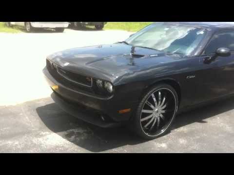 www.DUBSandTIRES.com 24 Inch Venice Dolce Wheels Custom Rims Black & Chrome 2010 Dodge Challenger RT