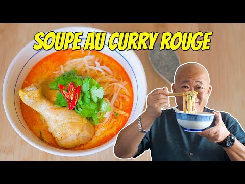 Red Curry Chicken Soup with Rice Noodles