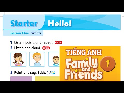 Bài 1 Học tiếng Anh Family & Friends Lớp 1 national edition năm 2021 Unit Starter: Hello