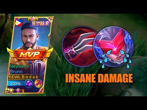 BRUNO INSANE DAMAGE BUILD | BRUNO BEST BUILD AND EMBLEM - MLBB