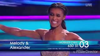 Melody Thornton and Alexander Demetriou skating in Dancing on Ice (13/1/19)