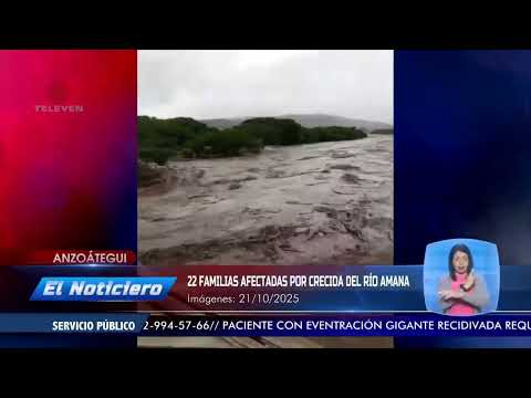 22 familias afectadas por crecida del río Amana en Anzoátegui – El Noticiero emisión meridiana 21/10