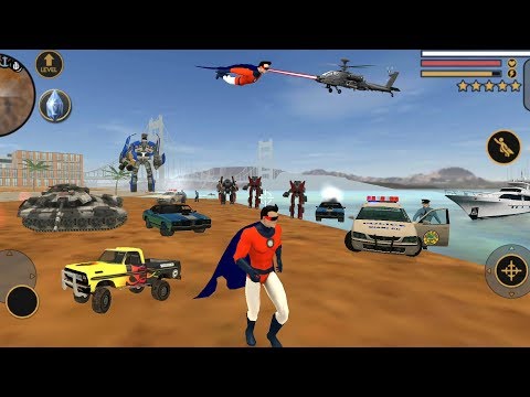 Vegas Crime Simulator(SuperHero Fight Red Car Robot)Blue Car Robot Ordered Fight Robot - Gameplay HD