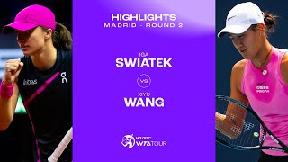 Теннис Iga Swiatek vs. Xiyu Wang | 2024 Madrid Round 2 | WTA Match Highlights